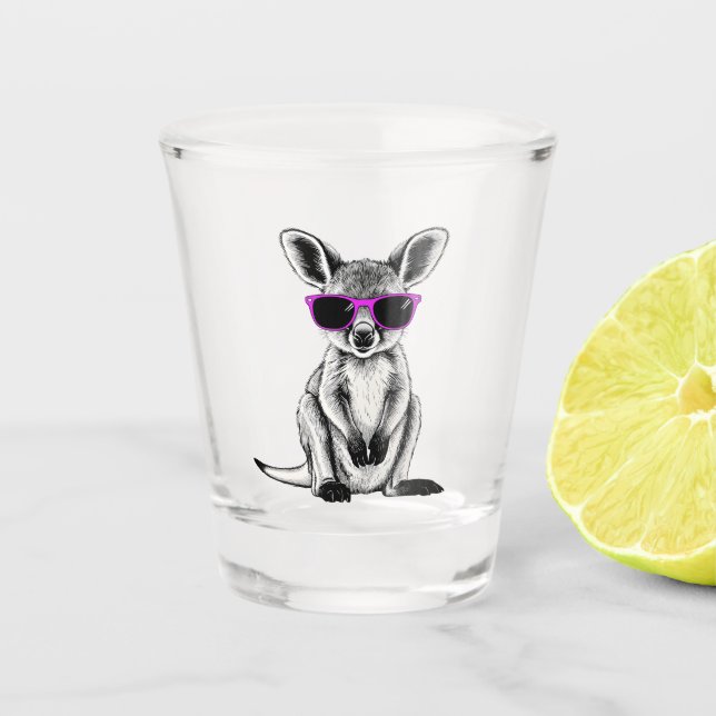 Cool Baby Kangaroo Joey  Shot Glass (Front)