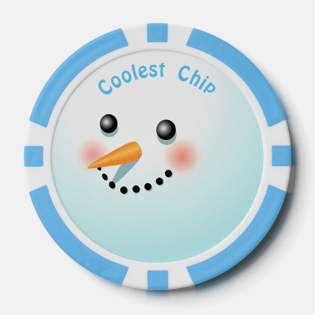 Cool Baby Snowman Cartoon Poker Chips (Front)