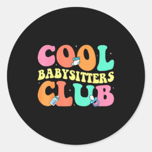 Cool Babysitters Club - Groovy Design Babysitter B Classic Round Sticker