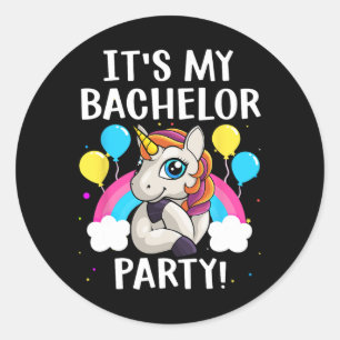 Cool Bachelor Party Art For Men Boys Groom Wedding Classic Round Sticker