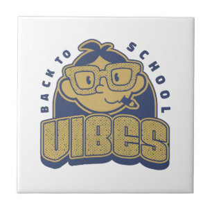 Cool Back to School Vibes Cartoon Art Tile