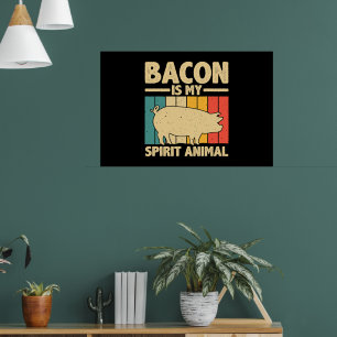 Cool Bacon Men Women Kids Bacon Pig Pork Lover Poster