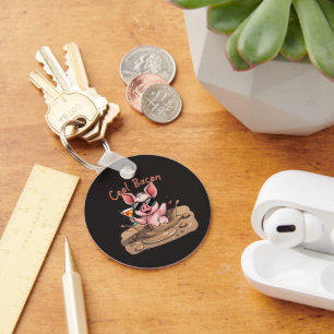 "Cool Bacon" Piglet in Sunglasses Key Ring