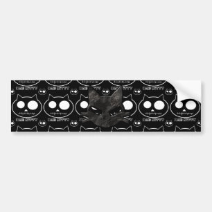 Cool Bad Kitty Skulls Gothic Bumper Sticker