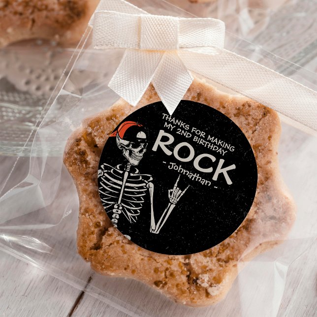 Cool Bad Two The Bone Halloween 2nd Birthday Party Classic Round Sticker (Creator Uploaded)