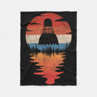 Cool Badminton Retro Vintage Sunset Style  Fleece Blanket