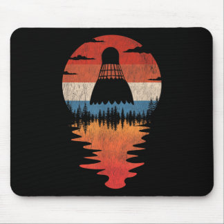 Cool Badminton Retro Vintage Sunset Style  Mouse Mat