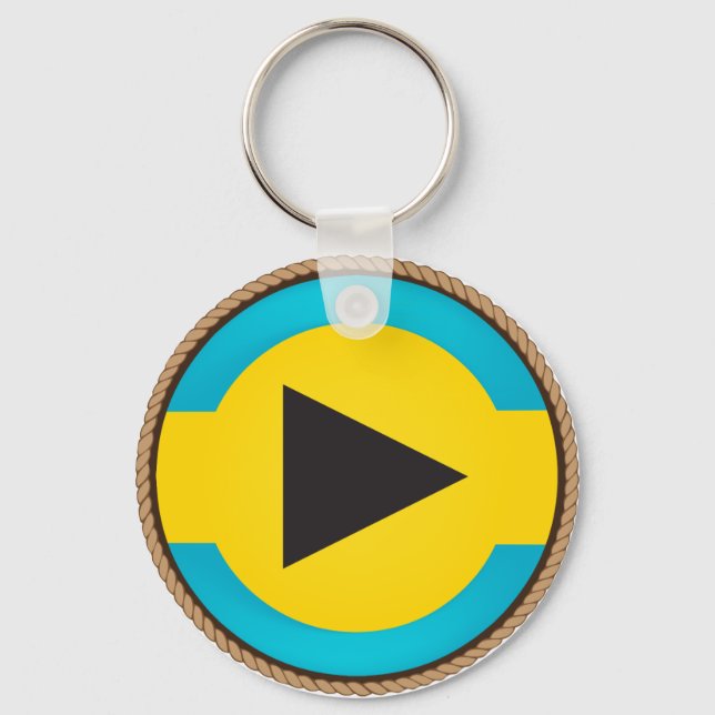 Cool Bahamas Flag Seal Key Ring (Front)