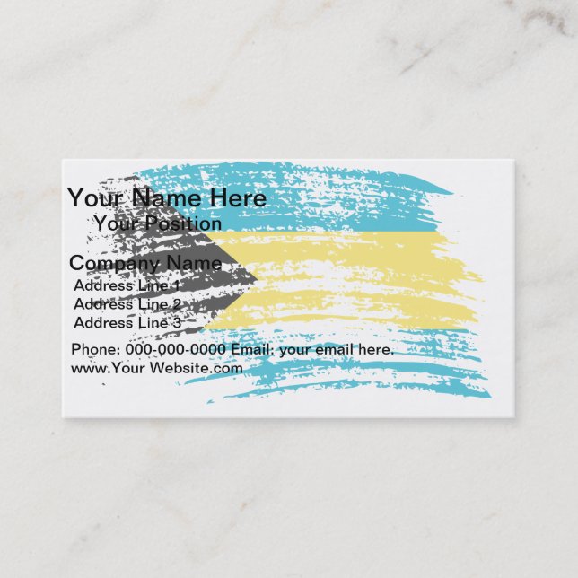 Cool Bahamian flag design Business Card (Front)