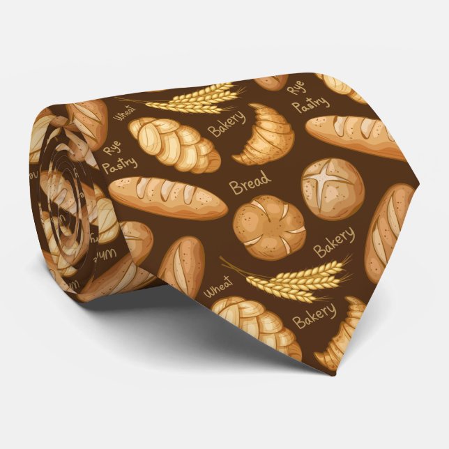 cool bakery bread tiled pattern tie (Rolled)