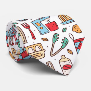 cool baking tiled pattern bakery tie