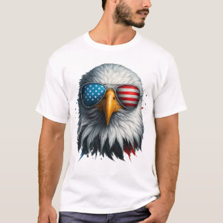 Cool Bald Eagle American Sunglasses Patriotic T-Shirt