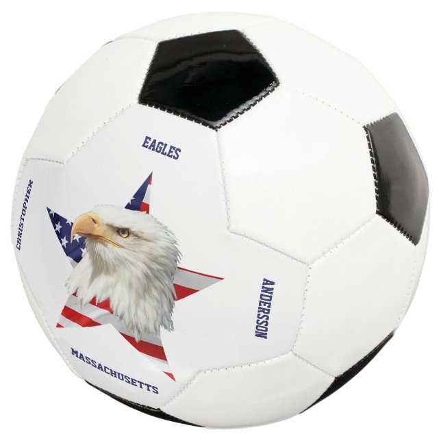 Cool Bald Eagle, The American Flag, Star Football (Three Quarter)