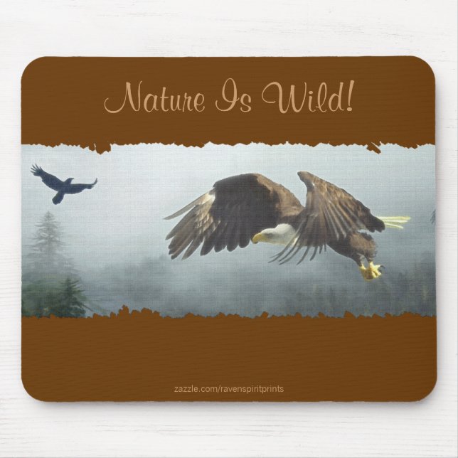 Cool Bald Eagle Wildlife Collection Mouse Mat (Front)