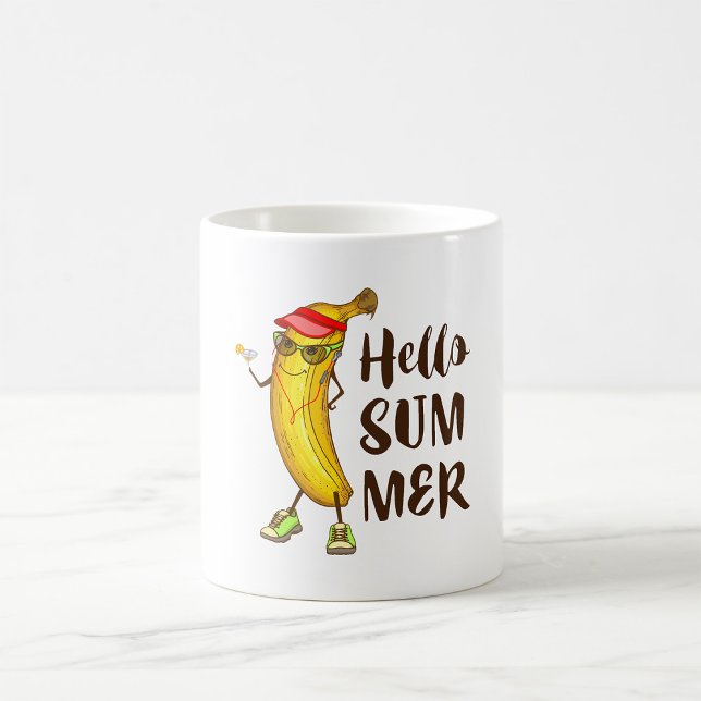 Cool Banana Hello Summer Funny Tropical Fruit  Coffee Mug (Creator Uploaded)