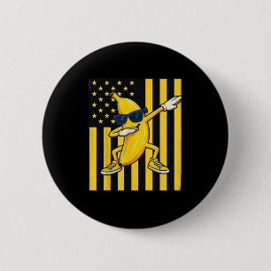 Cool Banana Vintage American Flag Dabbing Banana L 6 Cm Round Badge