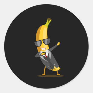 Cool Banana with Suit - Dab Funny Dancing Fruit Classic Round Sticker