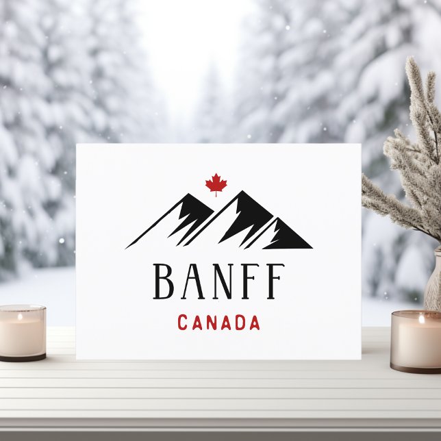 Cool Banff Canada Mountains Maple Leaf Light-Color Postcard (Creator Uploaded)