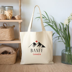 Cool Banff Canada Mountains Maple Leaf Light-Color Tote Bag