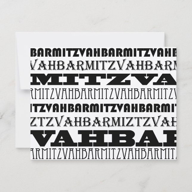 Cool Bar Mitzvah Invitation Thank You (Front)