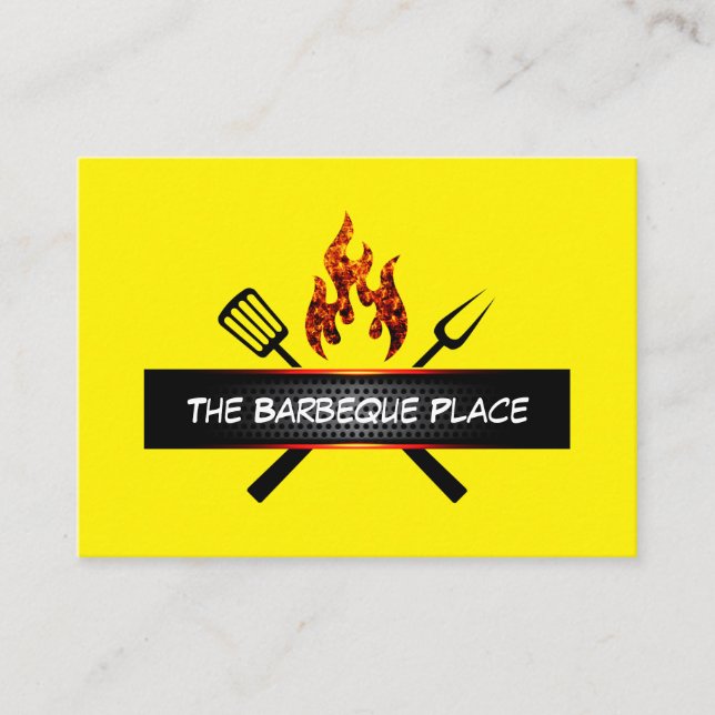 Cool Barbeque Restaurant And Grill Business Cards (Front)