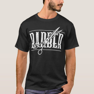 Cool Barber Scissors Vintage Fonts Barber Apprenti T-Shirt