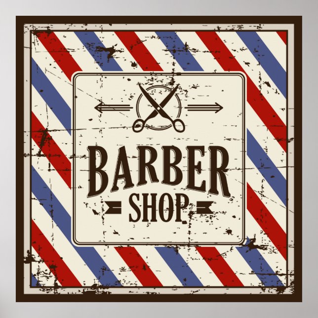 cool Barber shop business retro vintage  Poster (Front)