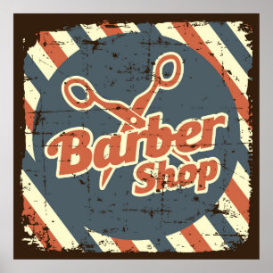 cool Barber shop business retro vintage  Poster