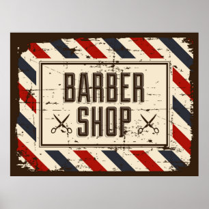 cool Barber shop business retro vintage  Poster