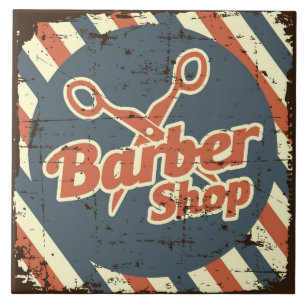 Cool Barber shop retro Tile