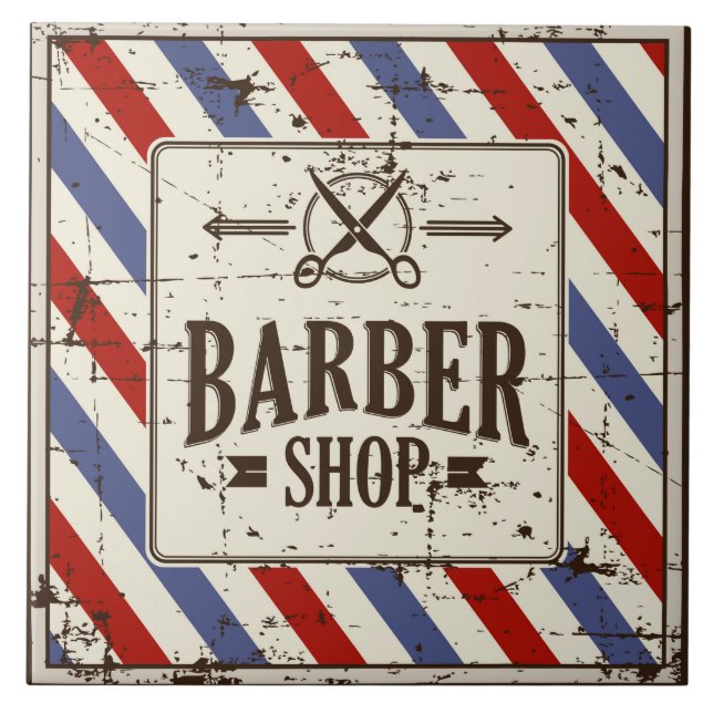 Cool Barber shop retro  Tile (Front)