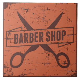 Cool Barber shop retro Tile