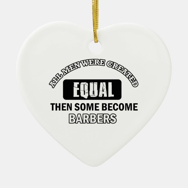 Cool Barbers designs Ceramic Tree Decoration (Front)