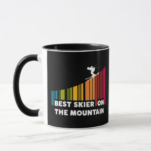 Cool Barcode Design Best Skier On The Mountain  Mug