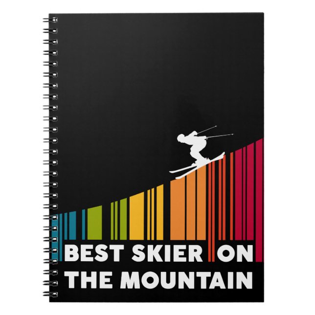 Cool Barcode Design Best Skier On The Mountain  Notebook (Front)