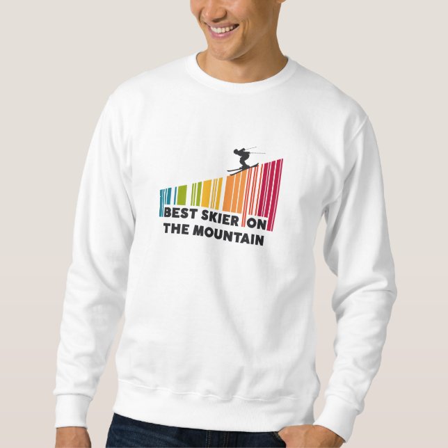 Cool Barcode Design Best Skier On The Mountain  Sweatshirt (Front)