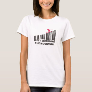 Cool Barcode Design Best Skier On The Mountain T-Shirt