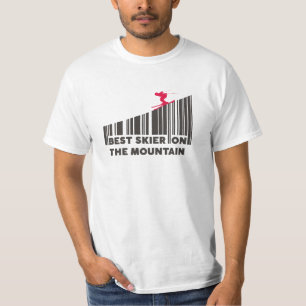 Cool Barcode Design Best Skier On The Mountain T-Shirt