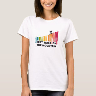 Cool Barcode Design Best Skier On The Mountain  T-Shirt