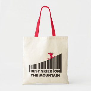 Cool Barcode Design Best Skier On The Mountain  To Tote Bag