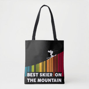 Cool Barcode Design Best Skier On The Mountain Tote Bag