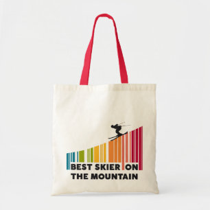 Cool Barcode Design Best Skier On The Mountain  Tote Bag