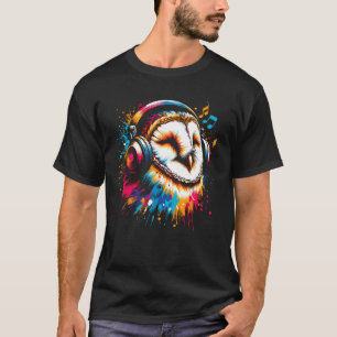 Cool Barn Owl Art for Music Lovers Christmas Birth T-Shirt