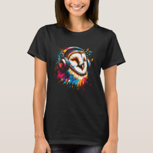 Cool Barn Owl Art for Music Lovers Christmas Birth T-Shirt