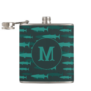 Cool Barracuda Monogrammed Hip Flask