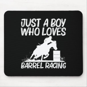 Cool Barrel Racing Art For Boys Kids Horseback Rid Mouse Mat