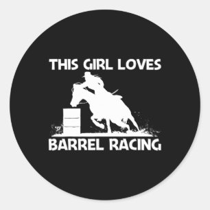 Cool Barrel Racing Art For Girls Mum Horseback Rid Classic Round Sticker