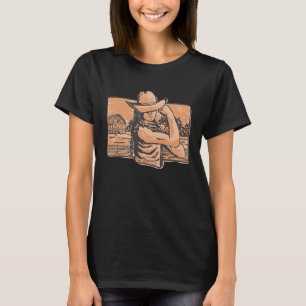 Cool Barrel Racing Cheetah Rodeo Cowgirl Cactus T-Shirt