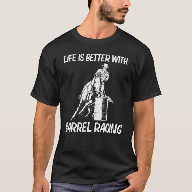 Cool Barrel Racing For Women Men Rodeo Horse Barre T-Shirt (Front)