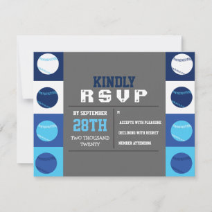 COOL BASEBALL Bar Mitzvah Reply RSVP Card